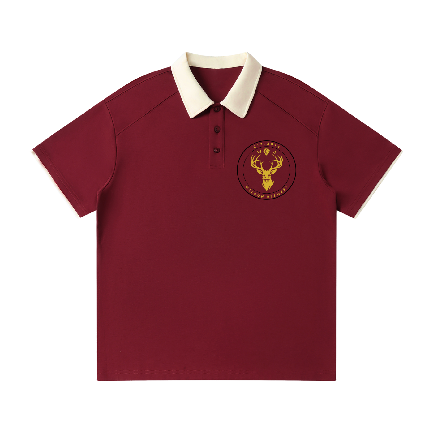 Contrast Collar Raglan Polo Shirt