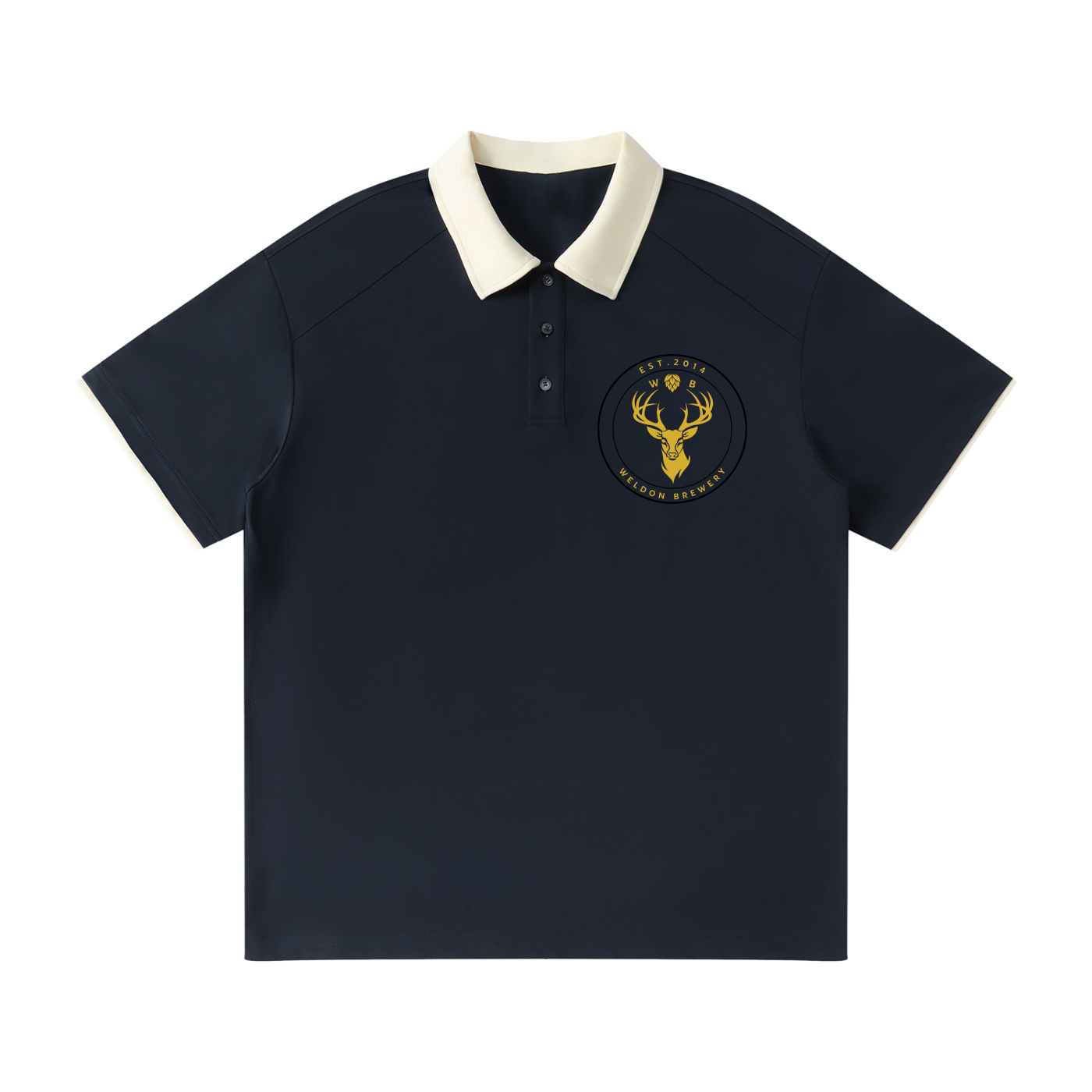Contrast Collar Raglan Polo Shirt Front Only