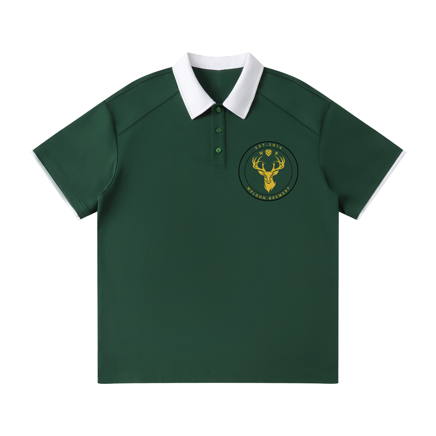 Contrast Collar Raglan Polo Shirt Front Only